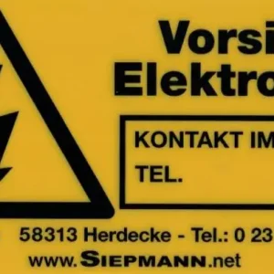 Ausverkauf Elektrozaun Warnschild