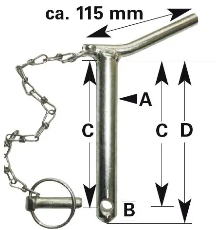 Unterlenker-Sicherungsbolzen Kat. 2 Versand Am Gleichen Tag