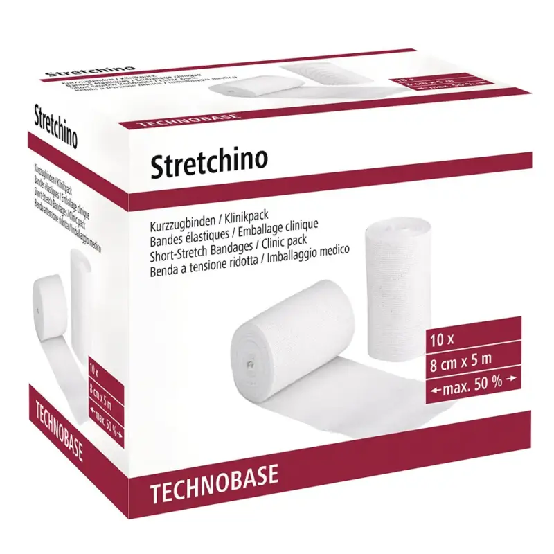 Knallerangebot Kurzzugbinde Stretchino 5 m x 8 cm, 10 Stück