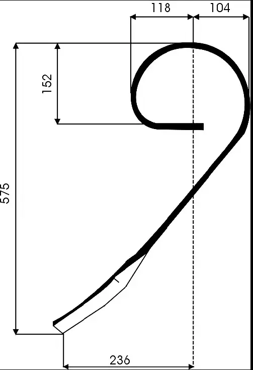 Knallerangebot Schleppzinken links, 45 x 12 mm