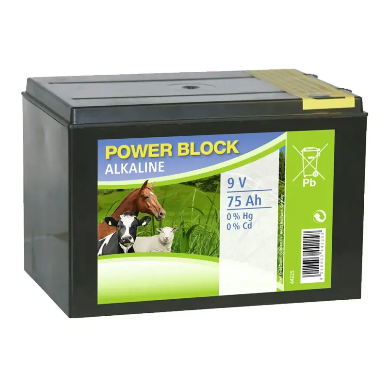 Trockenbatterie Alkaline Power Block 9 V / 75 Ah Echt