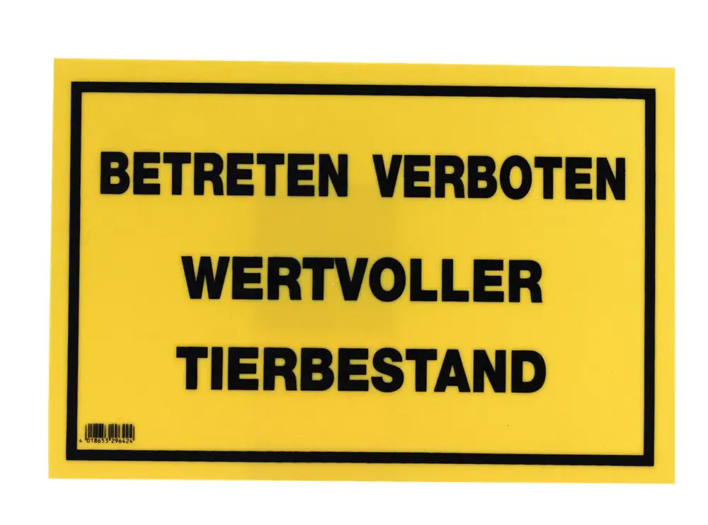 Warnschild "Betreten verboten! Wertvoller Tierbestand" Mega-Angebot