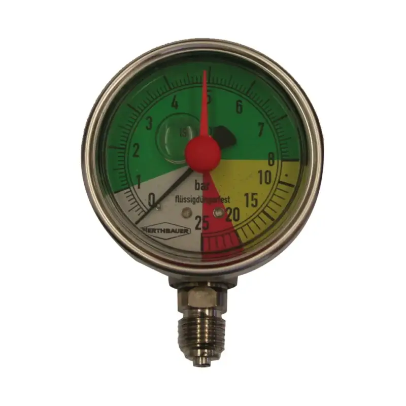 Glyzerin-Manometer ø 63 mm mit 1/4" AG unten Messing, 0 / +8 / +20 / +25 bar Preisreduziert