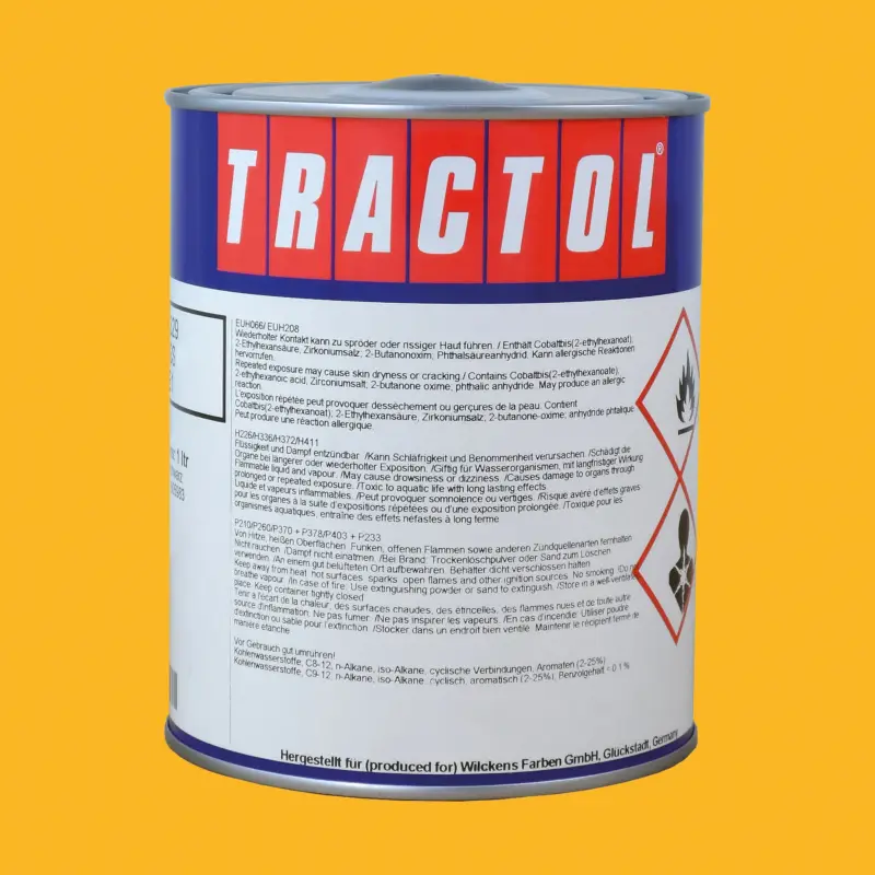 Saisonangebot Tractol Lack RAL 1023 Verkehrsgelb, 1 Liter