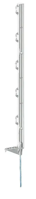 Kunststoffpfahl Eco mit Einzeltritt weiß 70 cm, 5 Stück Knallerangebot