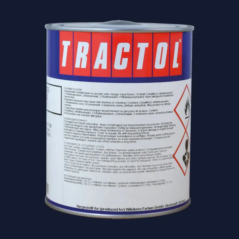 Markenware Tractol Lack RAL 5011 Stahlblau, 1 Liter