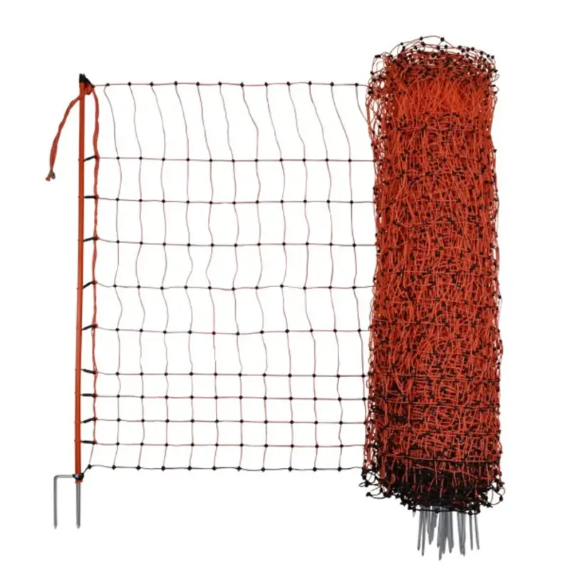 Geflügelnetz elektrifizierbar orange Doppelspitze, 106 cm x 50 m Markenprodukt