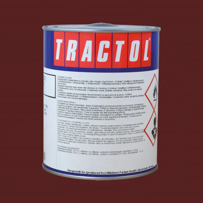 Tractol Lack RAL 8012 Rotbraun, 1 Liter Schneller Versand