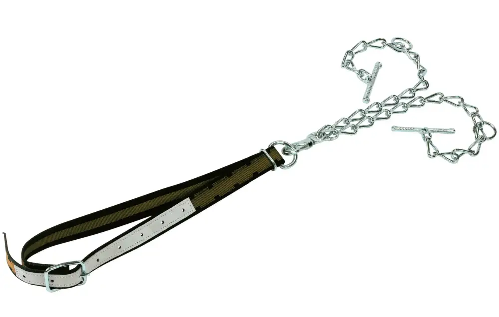 Rinderanbindung mit Halsband - Kettenteil doppelt mit Karabiner und Knebel, 130 x 4 cm Top-Preis