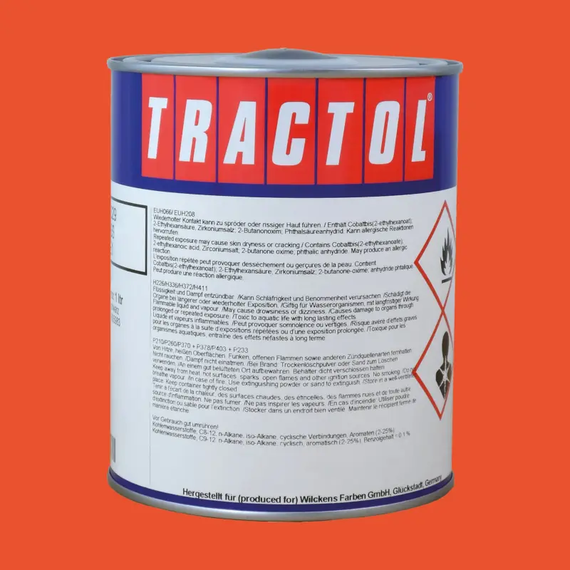 Tractol Lack RAL 2008 Hellrotorange, 1 Liter Kracherpreis