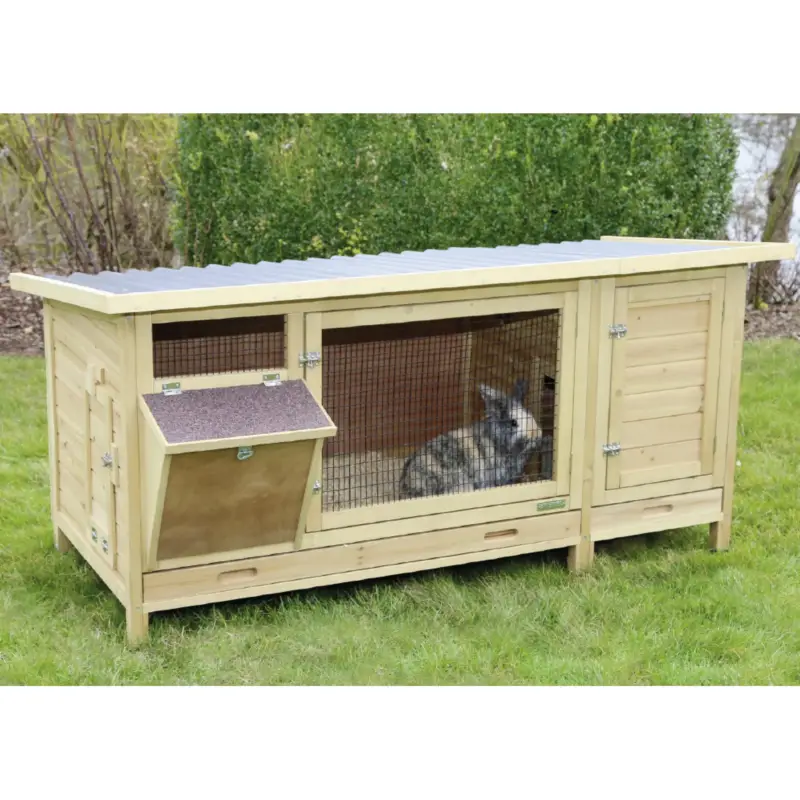Kaninchenstall XXL Vario mit Heuraufe 155 x 76 x 80 cm Neu