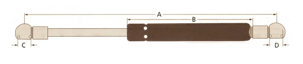 Gasdruckfeder für Front- & Heckscheibe, 405 mm, 200 N Neu