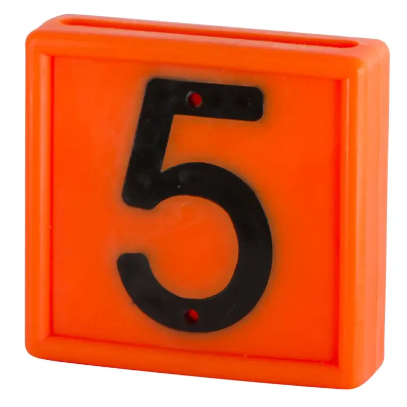 Nummernblock orange "5", 10 Stück Echt