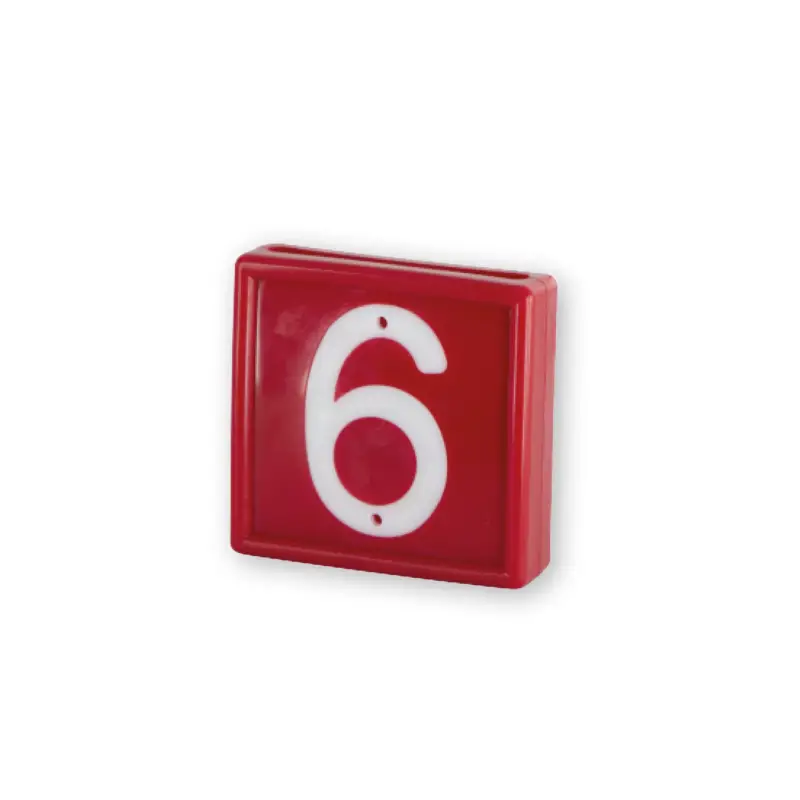 Nummernblock rot "6 / 9", 10 Stück Neu