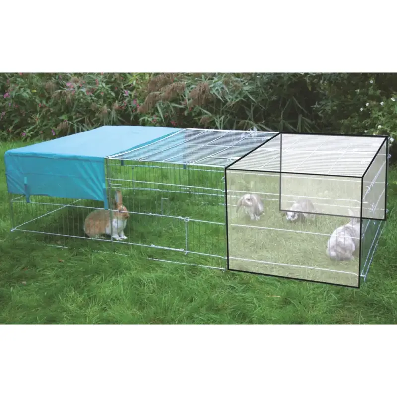 Preisreduziert Erweiterungsset für Freilaufgehege mit Sonnenschutz, 72 x 112 x 60 cm