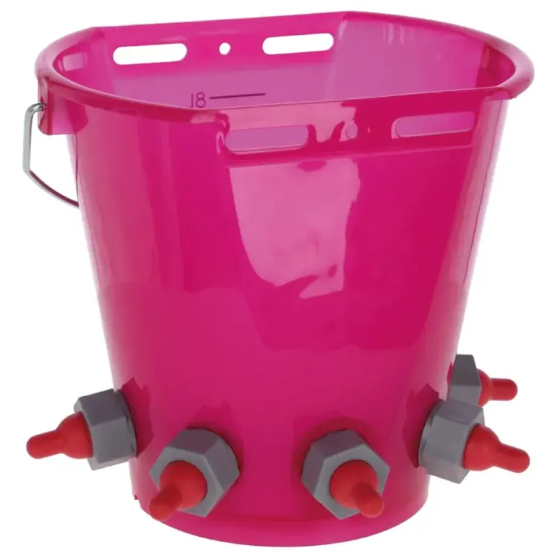 Schnäppchen Lammeimer rosa transparent mit 5 roten Saugern