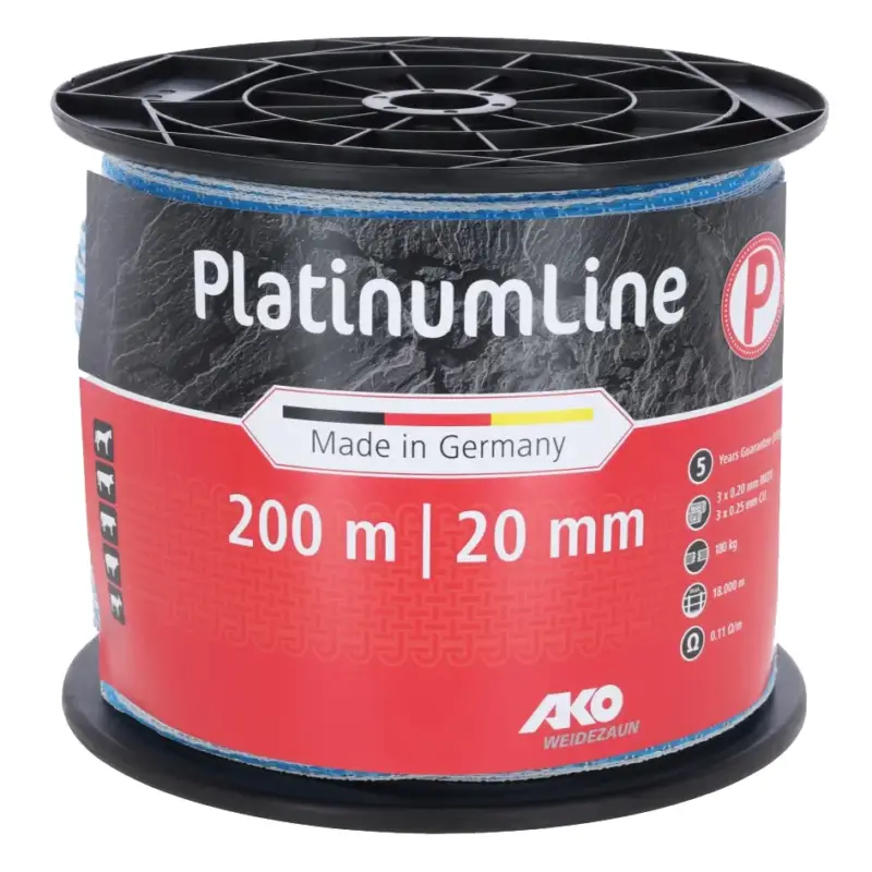 Weidezaunband PlatinumLine weiß/blau 20 mm x 200 m Ausverkauf