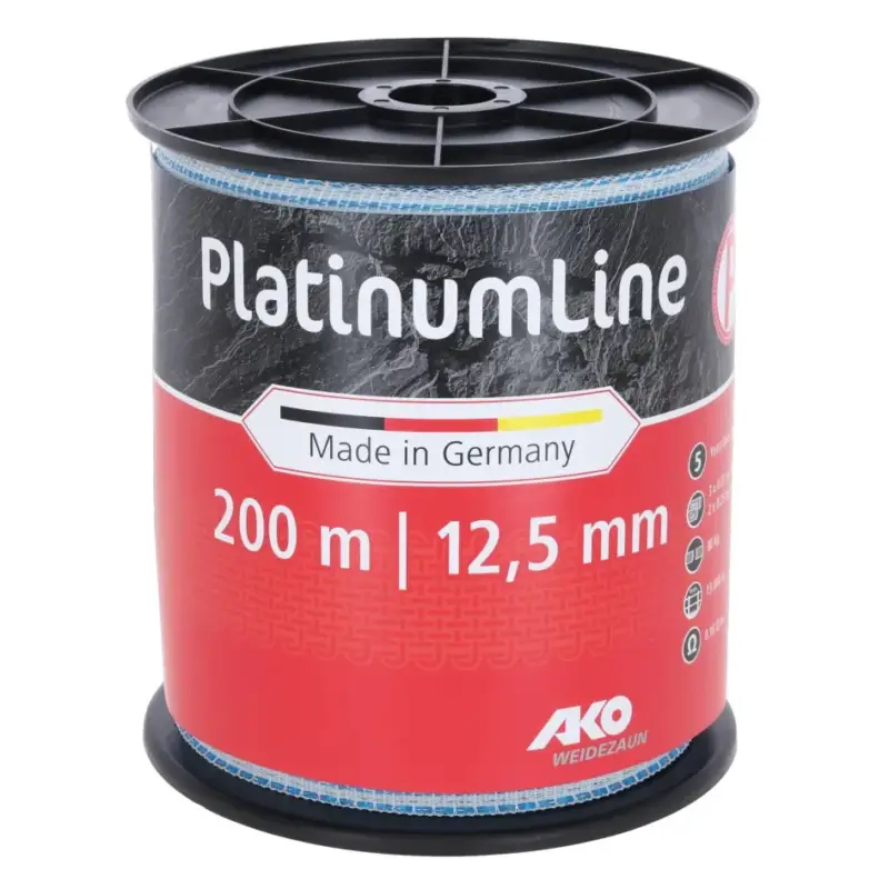 Weidezaunband PlatinumLine weiß/blau 12,5 mm x 200 m Ausverkauf