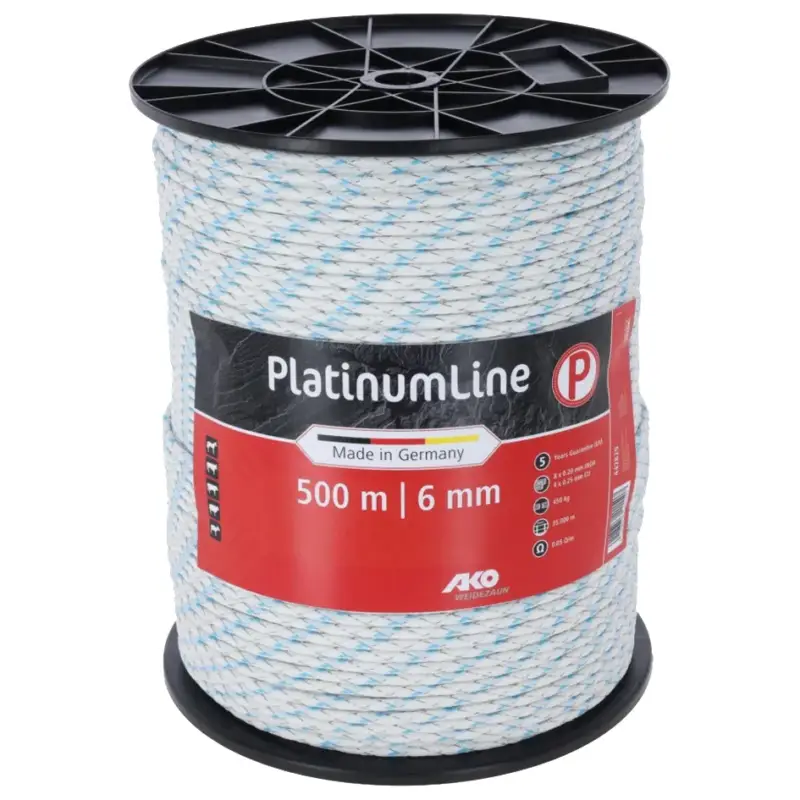 Wochenendangebot Weidezaunseil PlatinumLine weiß / blau 500 m, 6 mm