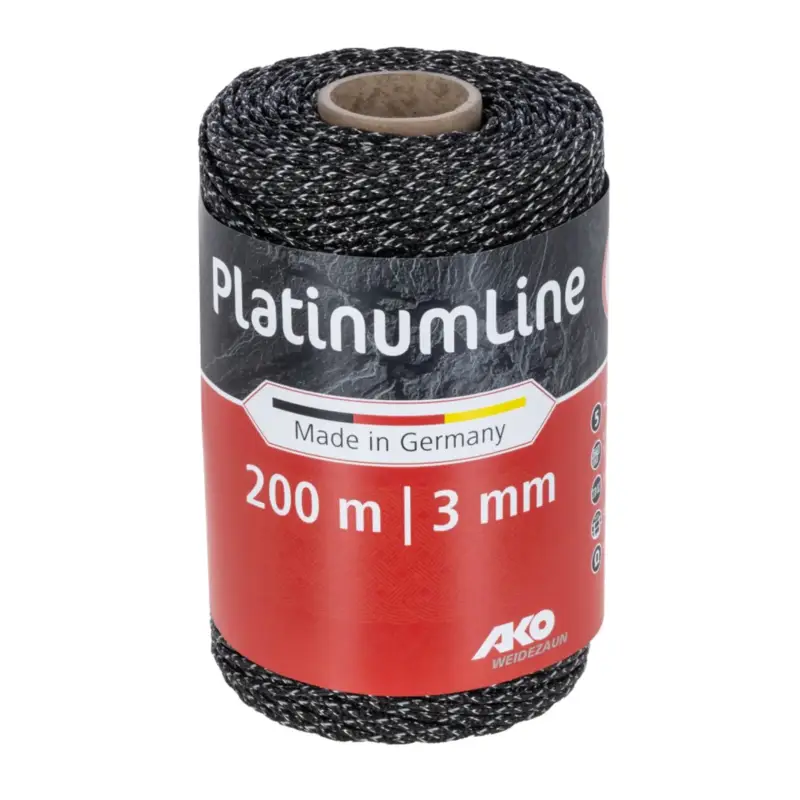 Versand Am Gleichen Tag AKO Weidezaunlitze PlatinumLine geflochten schwarz / weiß 200m, 3 mm