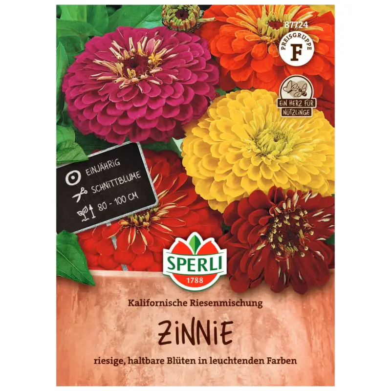 Blumensamenmischung, Zinnie 'Kalifornische Riesenmischung' Garantierte Lieferung
