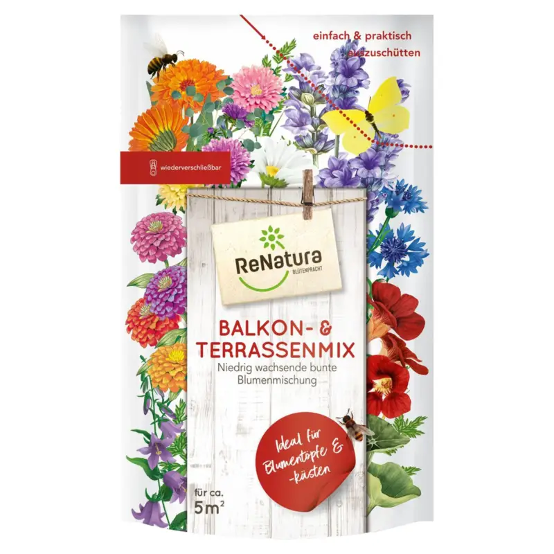 Saatgut 'Balkon- & Terrassenmix', 275 g, für ca. 5 qm Zertifiziert