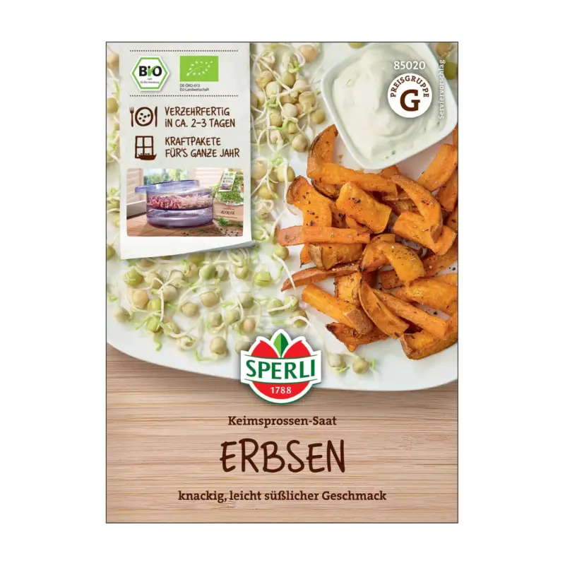 Abverkauf Gemüsesamen, BIO-Keimsprossen, Erbsen