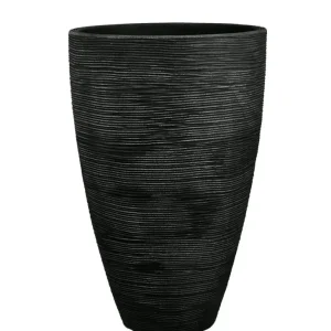 Top-Preis Pflanzgefäß 'Jasmin' anthrazit, in Rillenoptik, ca. Ø 40 cm, Höhe 60 cm