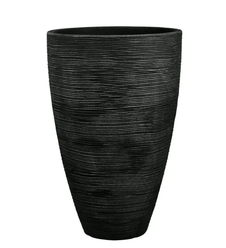 Top-Preis Pflanzgefäß 'Jasmin' anthrazit, in Rillenoptik, ca. Ø 40 cm, Höhe 60 cm