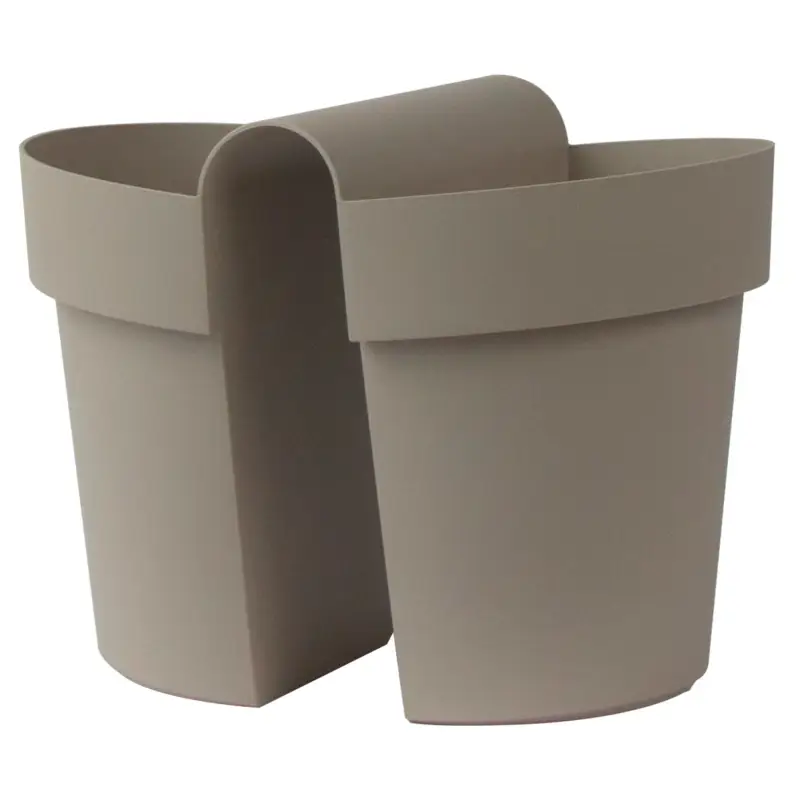 Euro 3 Plast Balkon-Hängetopf 'Be Up Duo', taupe, ca. 33 x 25 x H 25 cm Must-Have