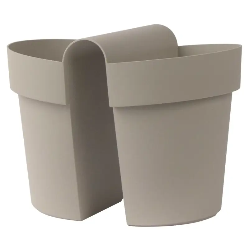 Schneller Versand Euro 3 Plast Balkon-Hängetopf 'Be Up Duo', sand, ca. 33 x 25 x H 25 cm