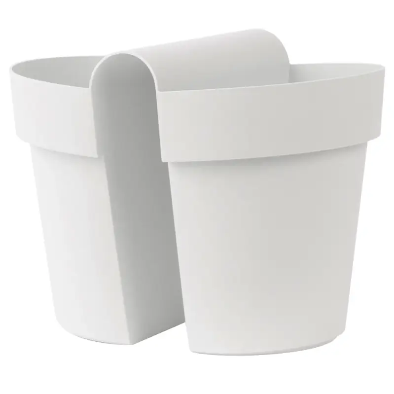 Kracherpreis Euro 3 Plast Balkon-Hängetopf 'Be Up Duo', weiß, ca. 33 x 25 x H 25 cm