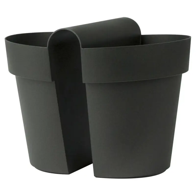 Geprüft Euro 3 Plast Balkon-Hängetopf 'Be Up Duo', anthrazit, ca. 33 x 25 x H 25 cm