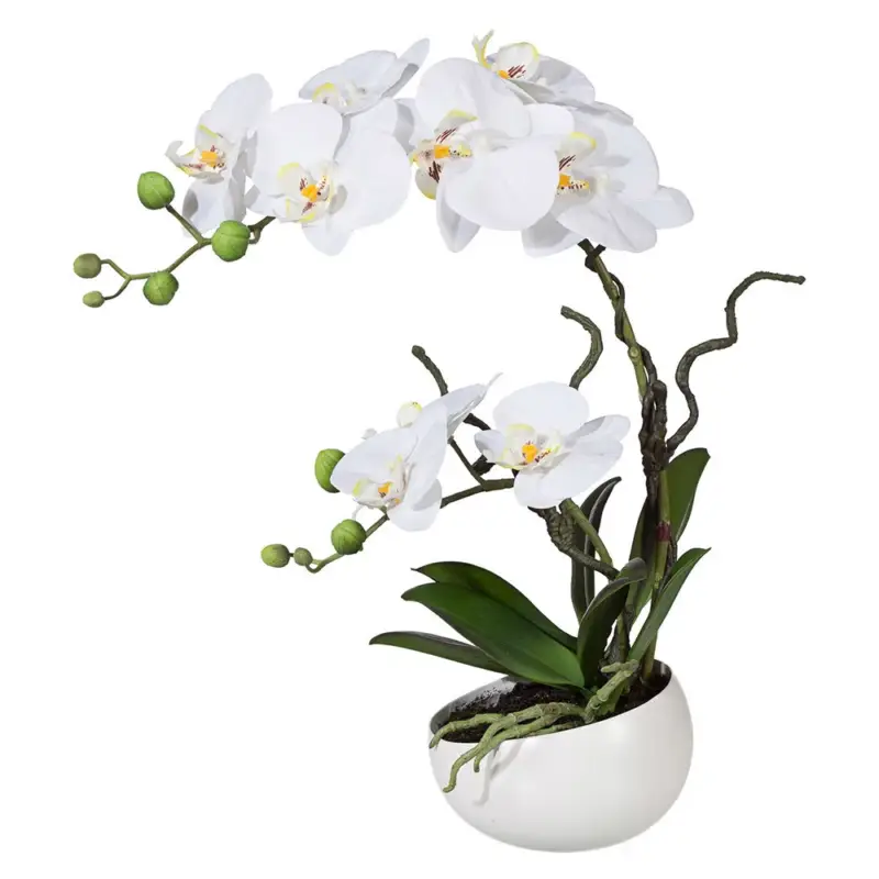 Kunstblume Orchidee Phalaenopsis weiß, Höhe ca. 42 cm Schneller Versand
