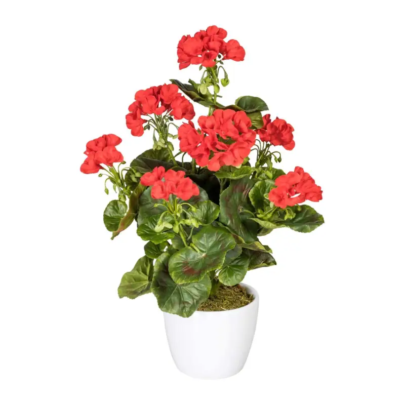 Künstlicher Geranienbusch, rot, Höhe ca. 40 cm Super-Preis