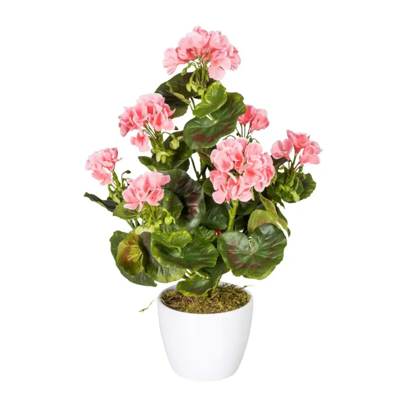 Neu Künstlicher Geranienbusch, rosa, Höhe ca. 40 cm