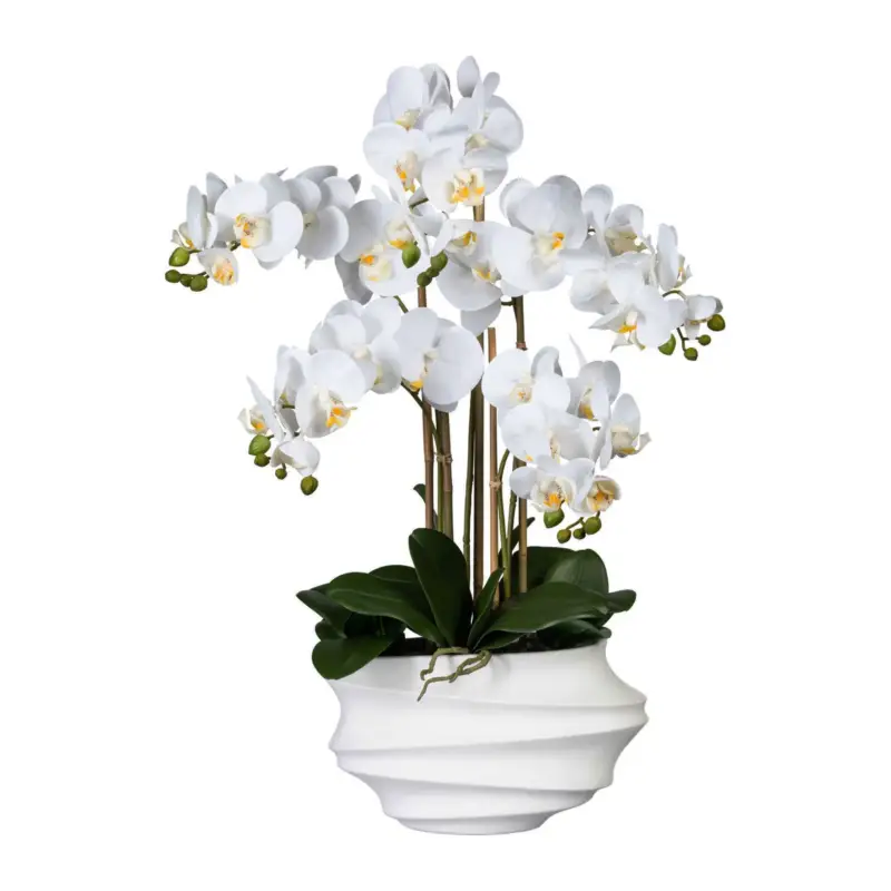 Künstliche Orchidee, Phalaenopsis, weiß, Höhe ca. 75 cm Neu