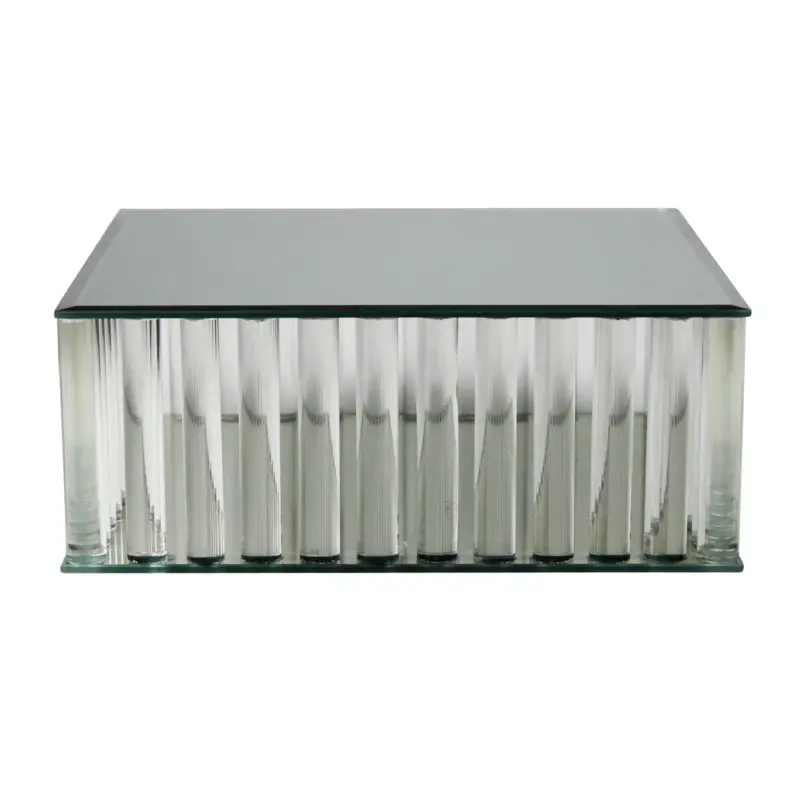 Top-Preis Glasobjekt, eckig, silber, Glas, 10 x 25 x 25 cm