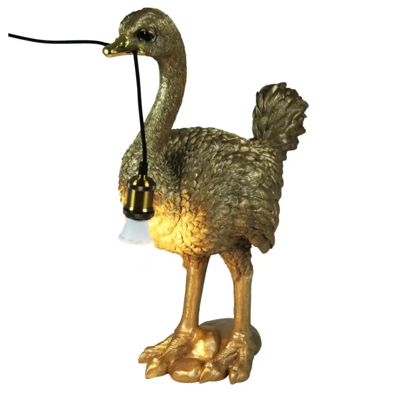 Zertifiziert Stehlampe Strauß, Gold, Höhe 66,5 cm