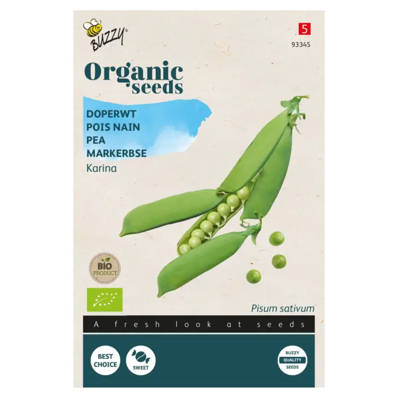 Super-Preis Bio Gemüsesamen, Bio-Markerbse 'Karina', grün, 20 g