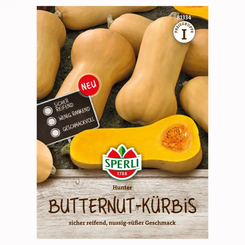 Must-Have Gemüsesamen, Butternutkürbis 'Hunter', orange
