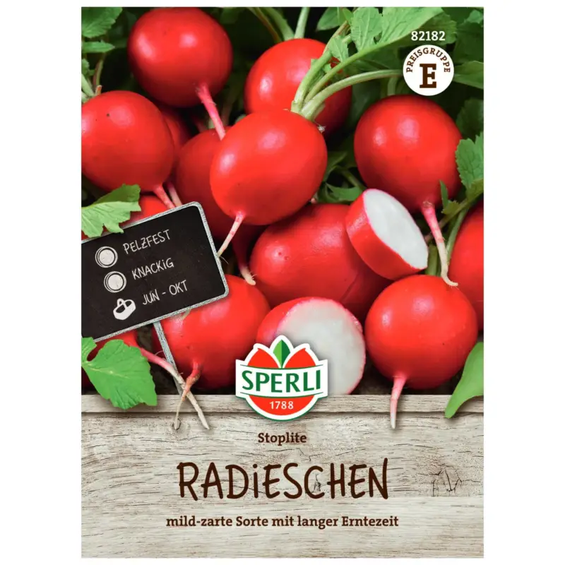 Rabatt Gemüsesamen, Radieschen 'Stoplite', rosa, weiß