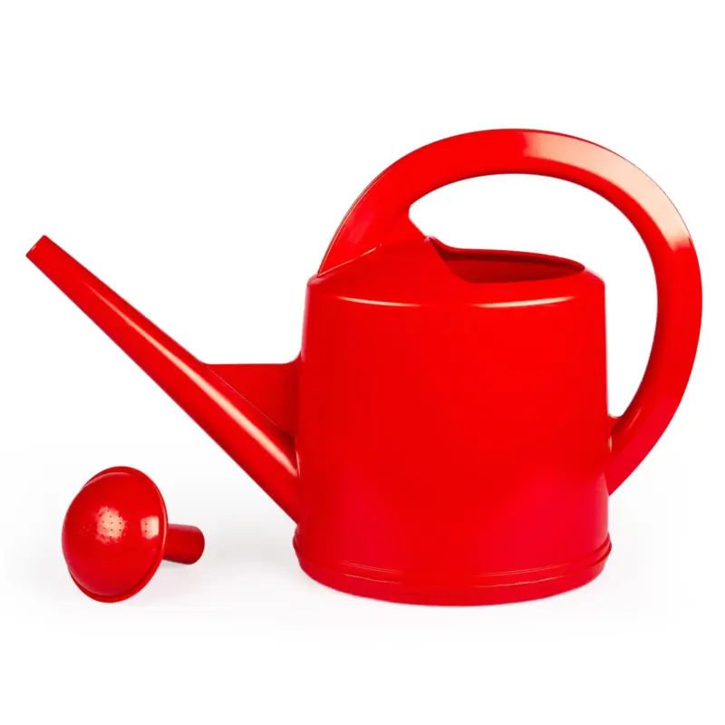 Schnäppchen Stöckli Gießkanne, rot, mit Brausekopf, Kunststoff