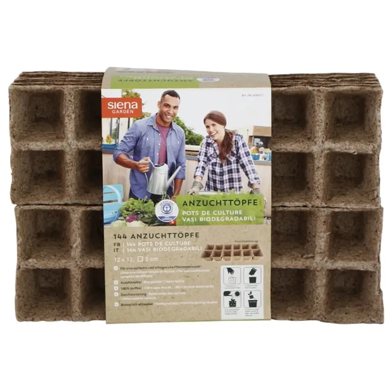 Knallerangebot Bio-Anzuchttöpfe quadratisch, natur, Kokosfasern