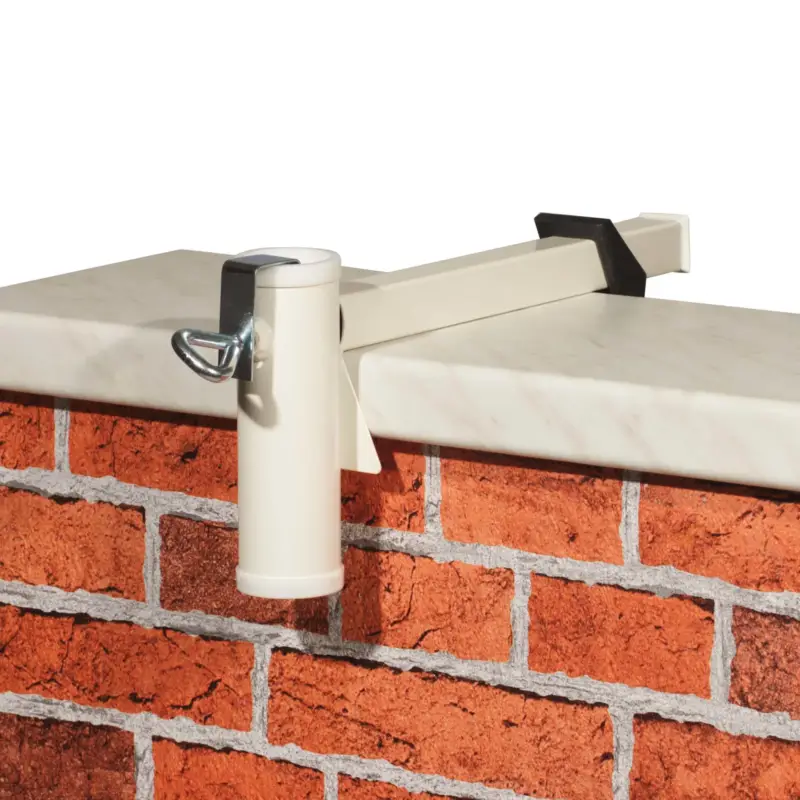 Nur Heute Sonnenschirmhalter für Mauerwerk, robust, weiss