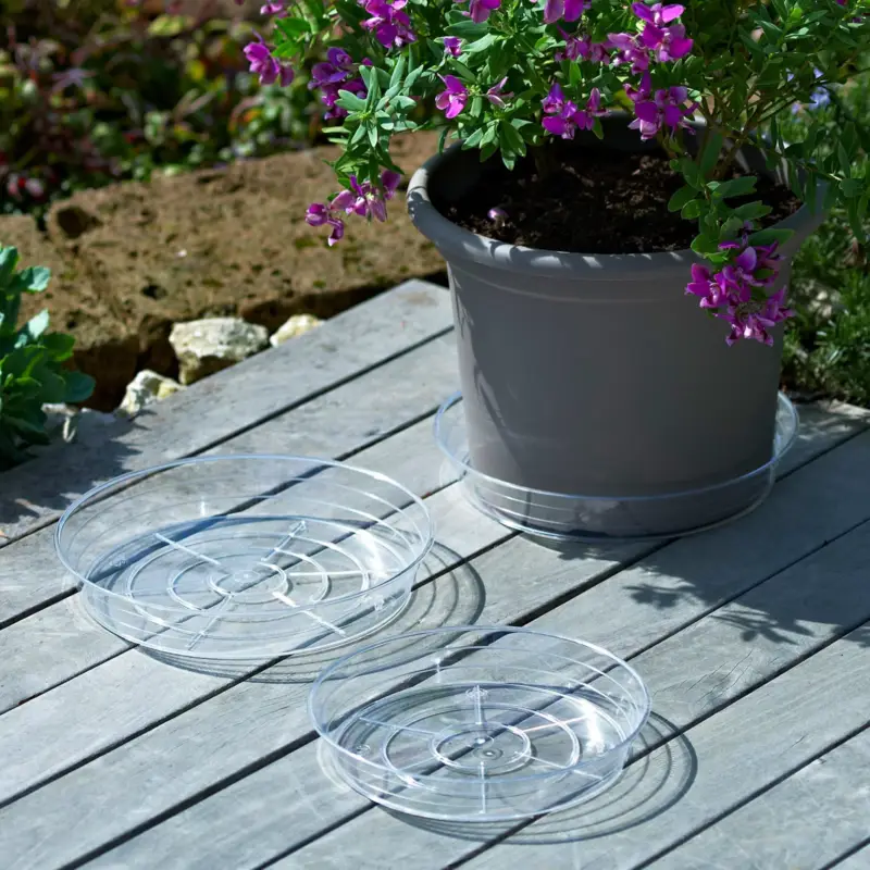 Bestseller Euro 3 Plast Untersetzer 'Air', transparent, ca. Ø 10 x H 2,3 cm
