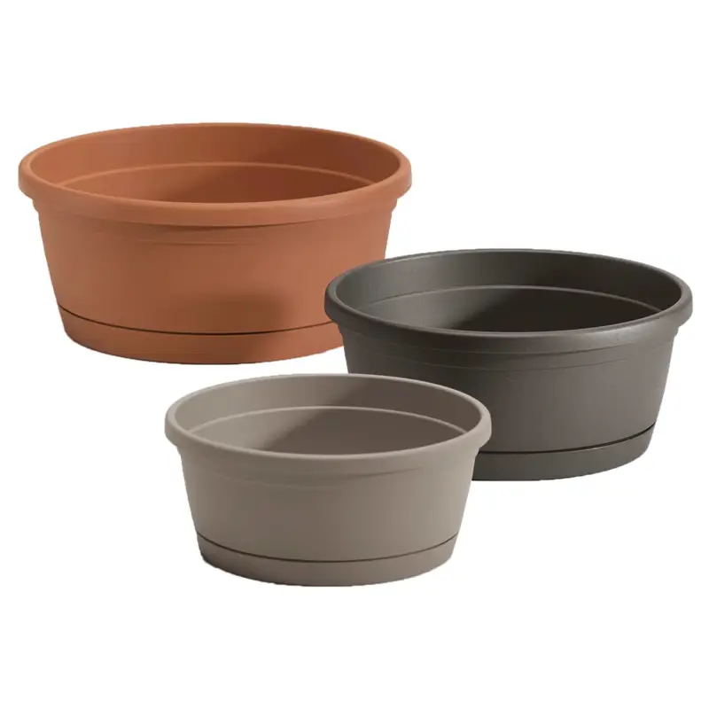 Knallerangebot Euro 3 Plast Pflanzschale 'Libis', anthrazit, ca. Ø 25 x H 11 cm