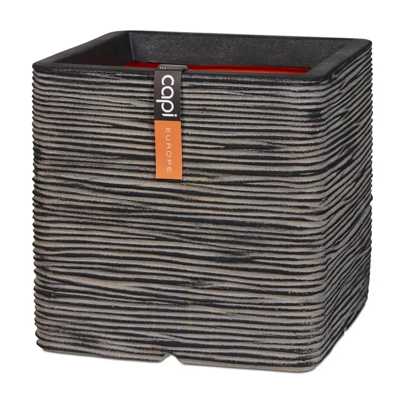 Preis Gesenkt Capi Europe Pflanztrog 'Rib Jasper', anthrazit, ca. 30 x 30 x H 30 cm