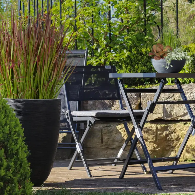 Capi Europe Pflanzvase 'Rib Bella', schwarz, ca. Ø 36 x H 47 cm Nur Für Kurze Zeit