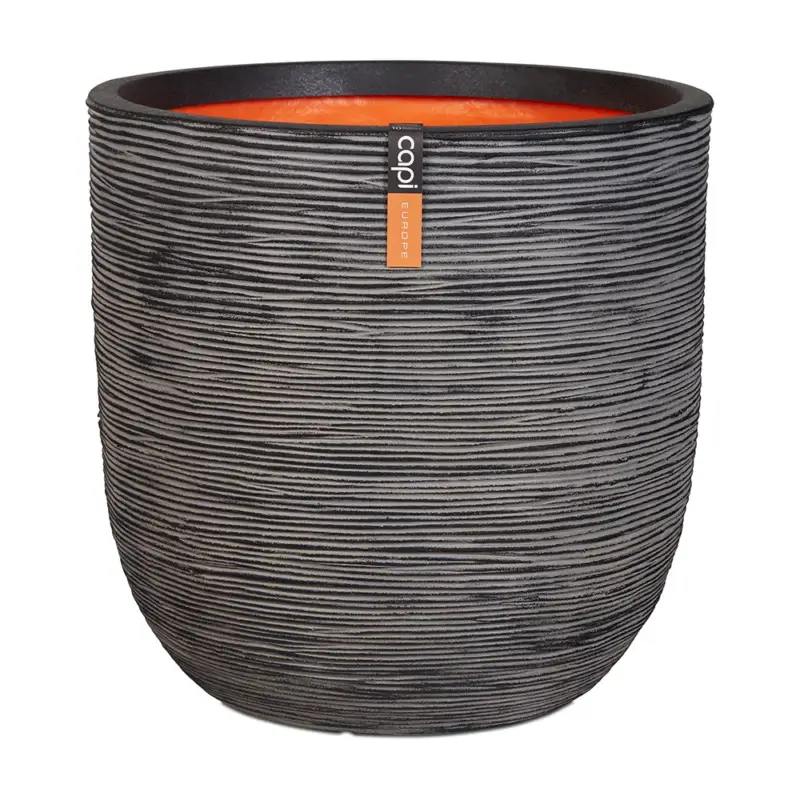 Capi Europe Pflanzgefäß 'Rib Cullen', anthrazit, ca. Ø 35 x H 34 cm Preisknaller